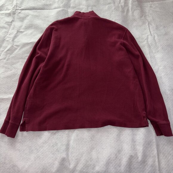 Polo Ralph Lauren Estate-Rib Quarter Zip Pullover Sweater Maroon Mens L Knit - Picture 2 of 8